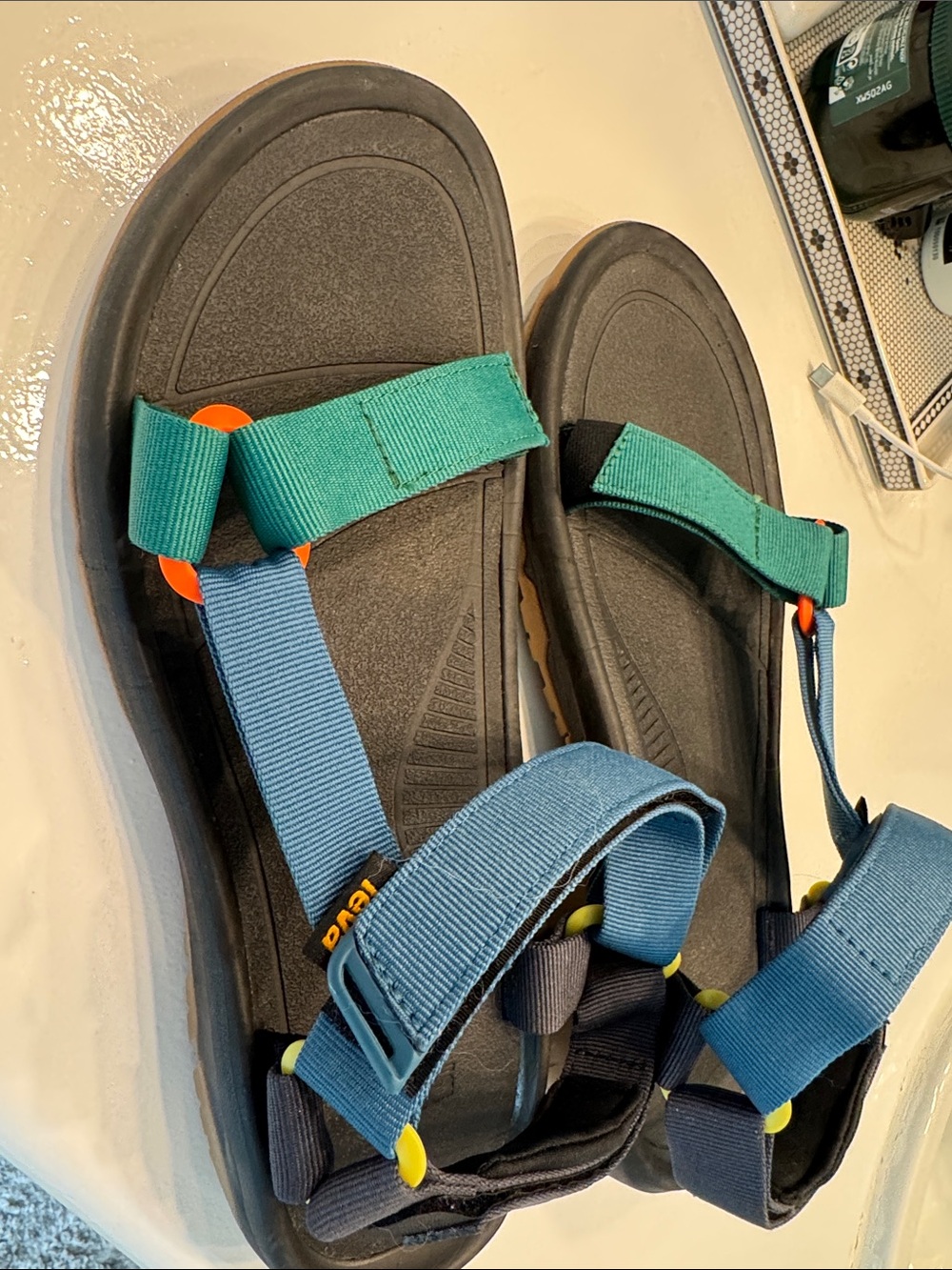 Teva Men's Multi-Blue and Teal Strappy Sandals